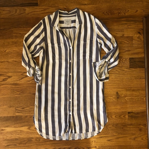 rails blue and white striped dress